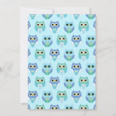 Invitation Cute Owl Baby shower Blue Bird Boy (Dos)