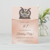 Invitation Cute Owl | Or Rose (Debout devant)