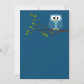 Invitation Cute Owl sur Branche Baby Boy Douche (Dos)