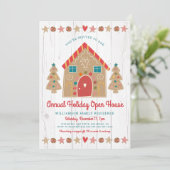 Invitation Cute pain d'épices Open House Russe Noël Party (Debout devant)
