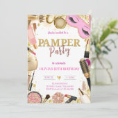 Invitation Cute Pamper Party Birthday (Debout devant)