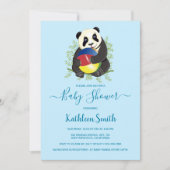 Invitation Cute Panda Baby shower Moderne Bleu clair doux (Devant)