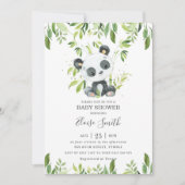 Invitation Cute Panda Baby shower vert genre neutre (Devant)