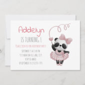 Invitation Cute Panda Bear Ballerina 1er anniversaire de fill (Devant)