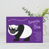 Invitation Cute Panda Bear Enfants 1er Anniversaire Fête Invi (Debout devant)