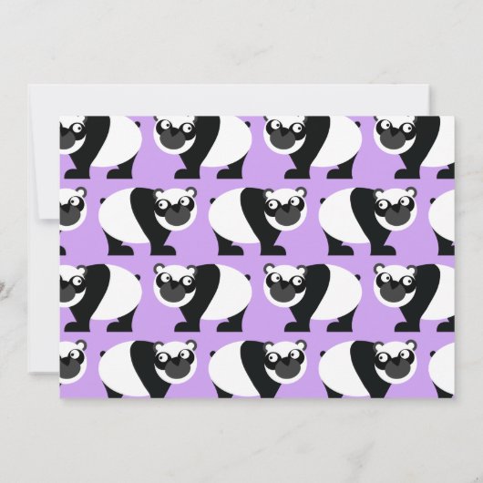 Invitation Cute Panda Bear Enfants 1er Anniversaire Fête Invi (Dos)