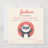 Invitation Cute Panda Bear Fun Anniversaire de enfant Party I (Devant)