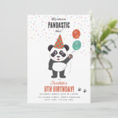 Invitation Cute Panda Bear Theme Kawaii Kids Birthday Party (Debout devant)