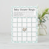 Invitation Cute Panda Bears Baby shower Bingo Jeu (Debout devant)
