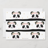 Invitation Cute Panda fête d'anniversaire rose florale photo (Dos)
