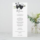 Invitation Cute Panda Green Bamboo fête d'anniversaire (Debout devant)
