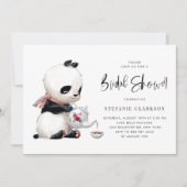 Invitation Cute Panda Illustration Tea Fête des mariées temps (Devant)