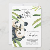 Invitation Cute Panda Maman & Baby Baby shower Eucalyptus (Devant)