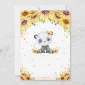 Invitation Cute Panda Ours Tournesol Fleur de Baby shower Flo (Dos)