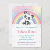 Invitation Cute Pandacorn Panda Baby shower arc-en-ciel (Devant)