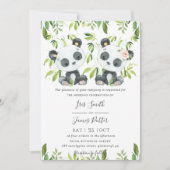 Invitation Cute Pandas Vert Bambou Mariage vert (Devant)