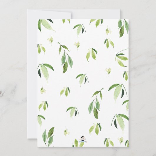 Invitation Cute Pandas Vert Bambou Mariage vert (Dos)