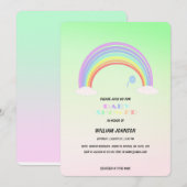 Invitation Cute Pastel Arc-en-ciel Baby shower de fleurs Gi (Devant / Derrière)