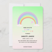 Invitation Cute Pastel Arc-en-ciel Baby shower de fleurs Gi (Devant)