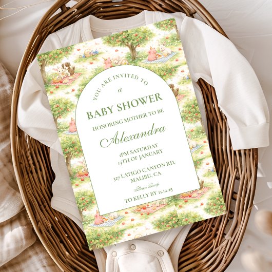 Invitation Cute Pastel Barnyard Celebration Baby Shower