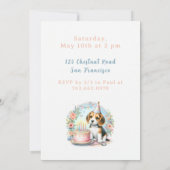 Invitation Cute Pastel Beagle chiot - Anniversaire (Dos)
