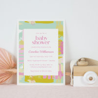 Cute Pastel Bleu rose Baby shower d'art Abstrait