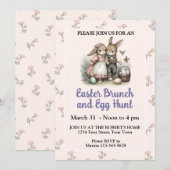 Invitation Cute Pastel Chasse aux Oeufs de Pâques et Invitati (Devant / Derrière)