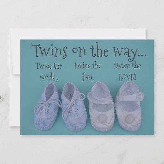 Invitation Cute pastel chaussures jumeaux baby shower invitat (Devant)