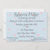 Invitation Cute pastel chaussures jumeaux baby shower invitat (Dos)