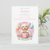 Invitation Cute Pastel Chiot Labrador - Anniversaire (Debout devant)