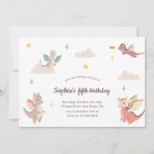 Invitation Cute Pastel Dragons Anniversaire de enfant Party (Devant)