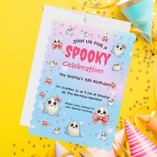 Invitation Cute Pastel Éffrayant Ghost Anniversaire de enfant