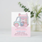 Invitation Cute Pastel Glace Cream Truck Anniversaire de enfa (Debout devant)