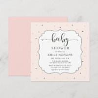 Cute Pastel Polka Dot Girl Carré Baby shower