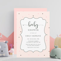 Cute Pastel Polka Dot Motif Baby shower fille