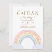 Invitation Cute Pastel Rainbow Girl Anniversaire (Devant)