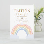 Invitation Cute Pastel Rainbow Girl Anniversaire (Debout devant)