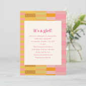 Invitation Cute Pastel Rose Jaune Couples Baby shower fille (Debout devant)
