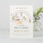 Invitation Cute Pastel Sweet One Candy Land 1er anniversaire (Debout devant)