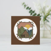 Invitation Cute Pays Cabine toute fête à but (Debout devant)