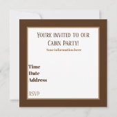 Invitation Cute Pays Cabine toute fête à but (Dos)