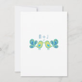 Invitation Cute Peacock Inséparables Coeurs Mariage (Dos)