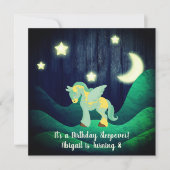 Invitation Cute Pegasus, Lune, Étoiles Dormir Cheval Annivers (Devant)