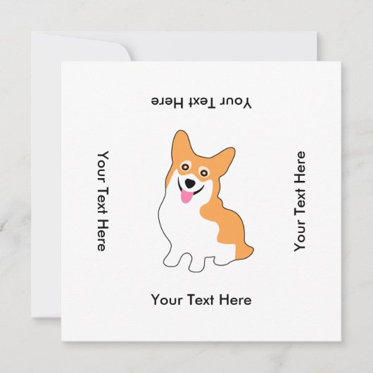 Invitation Cute Pembroke Welsh Corgi fête d'anniversaire (Devant)