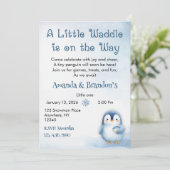Invitation Cute Penguin Baby Shower (Debout devant)