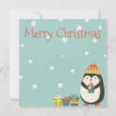 Invitation Cute Penguin | Fête virtuelle de Noël (Dos)