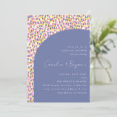 Invitation Cute Periwinkle Purple Abstrait Dot Couples Douche (Debout devant)
