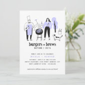 Invitation Cute Periwinkle se reproduit avant la Fête des mar (Debout devant)