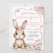 Invitation Cute Petit Lapin Lapin Premier Anniversaire Invita (Devant)