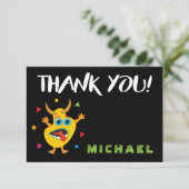 Invitation Cute Petit Monster Anniversaire Merci (Debout devant)